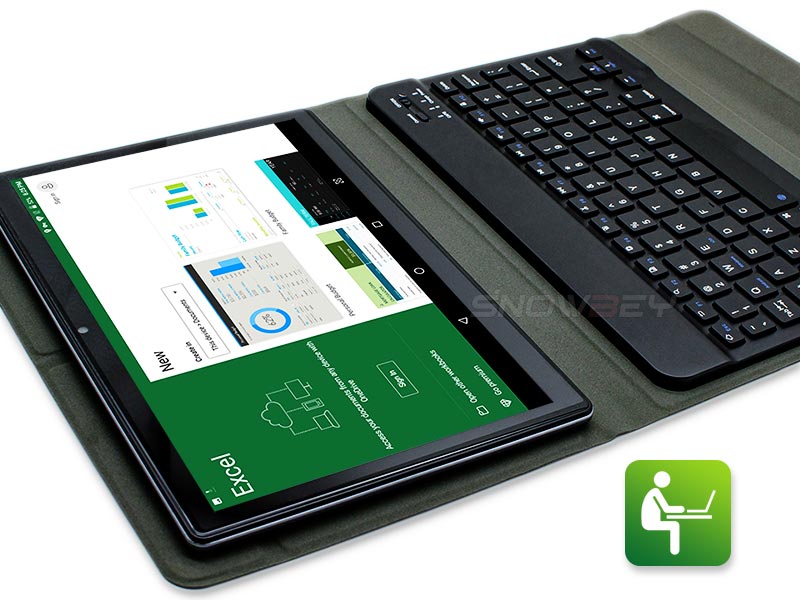 There is a leather case and Bluetooth keyboard comes with the S10 tablet